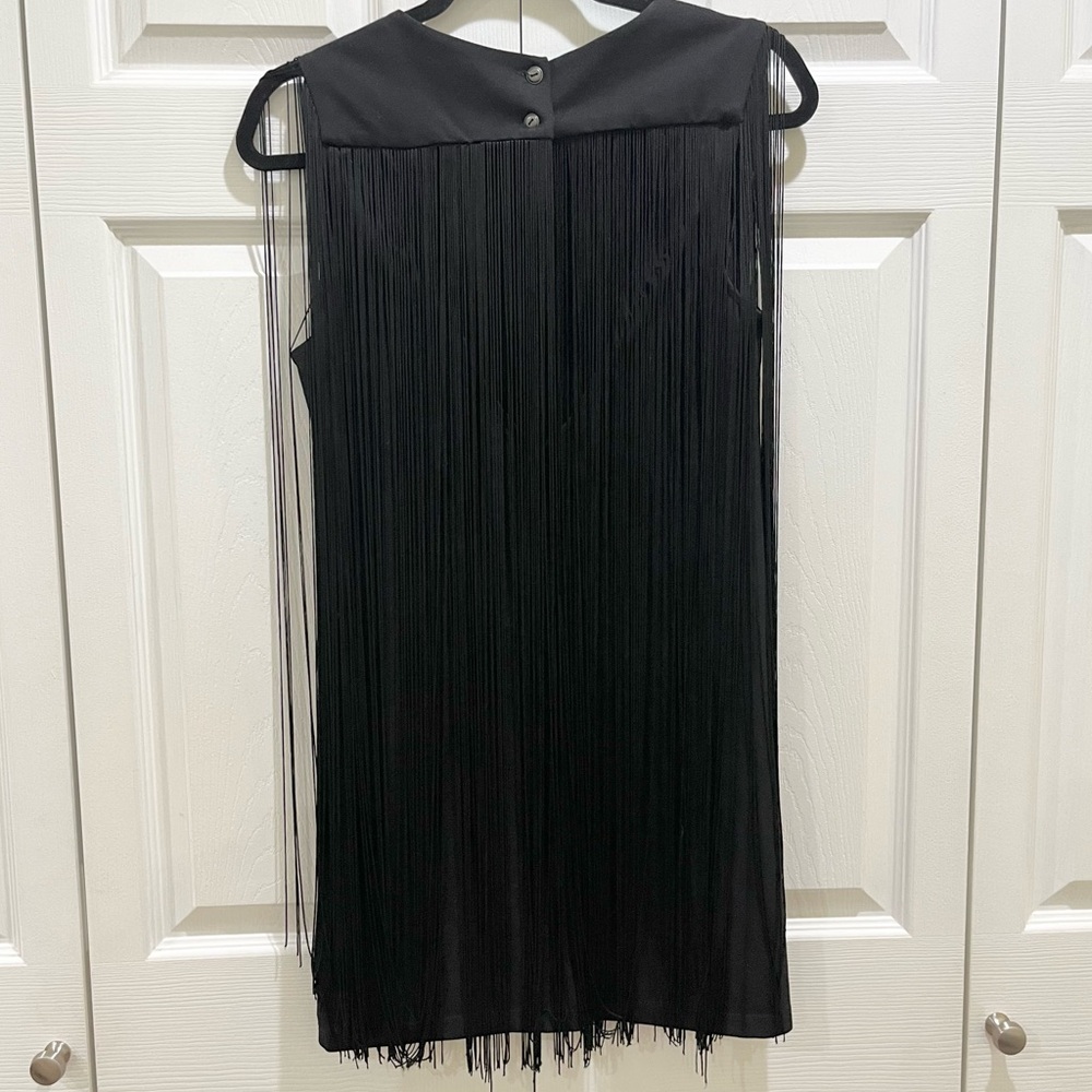 Forever 21 Fringe Black Dress Small - Picture 4 of 5